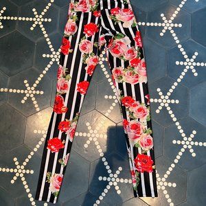 Goldsheep leggings, flowers and stripes, size XS